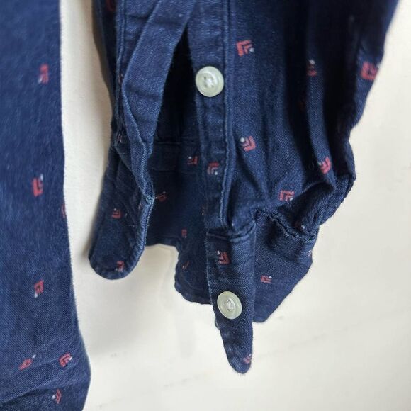 Polo Ralph Lauren Patterned Navy Blue Button Up Shirt Men’s M - Picture 8 of 9